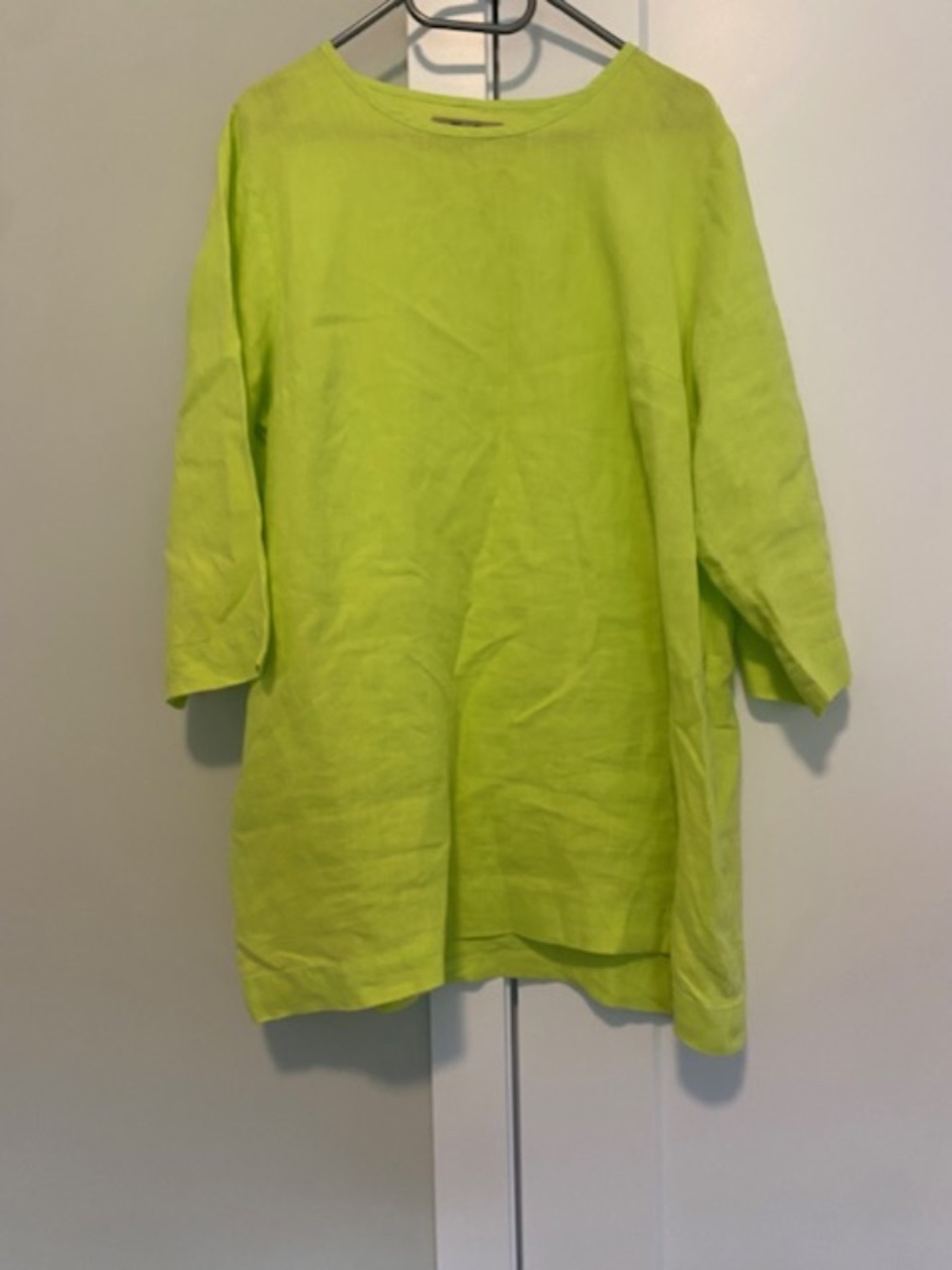 Flax Lagenlook 100% Linen Tunic In Key Lime Size Medium - Picture 7 of 7